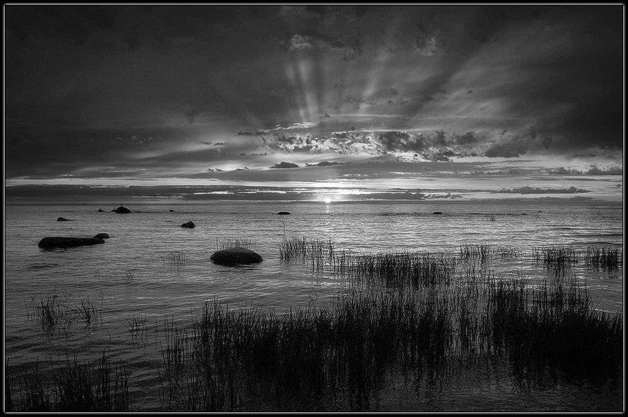 Ладожский восход (ч/б). Автор: Viktor Kalechenkov ладога, ладожское озеро, утро, восход, солнце, лето, июль, Viktor Kalechenkov