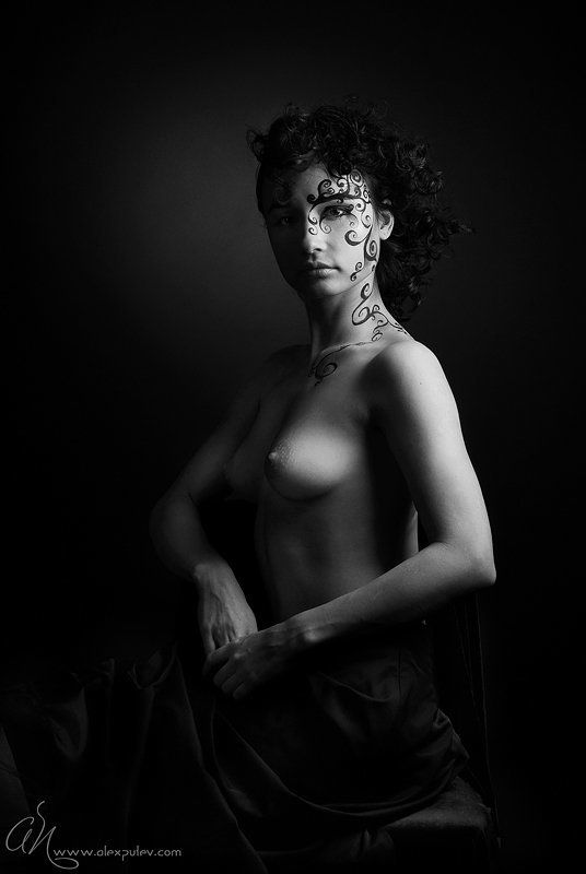 ню,ажур,девушка,студия,стиль,мэйкап Черный ажурphoto preview