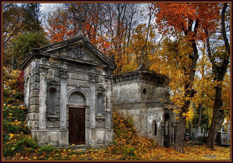 осень, кладбище, байковое, архитектура, городецкий, склеп ***photo preview