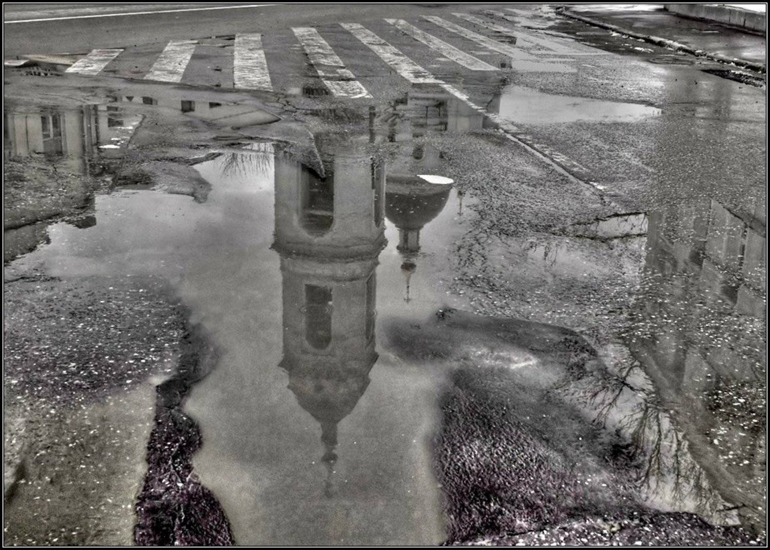 весна, отражение, лужа, церковь, Алёна