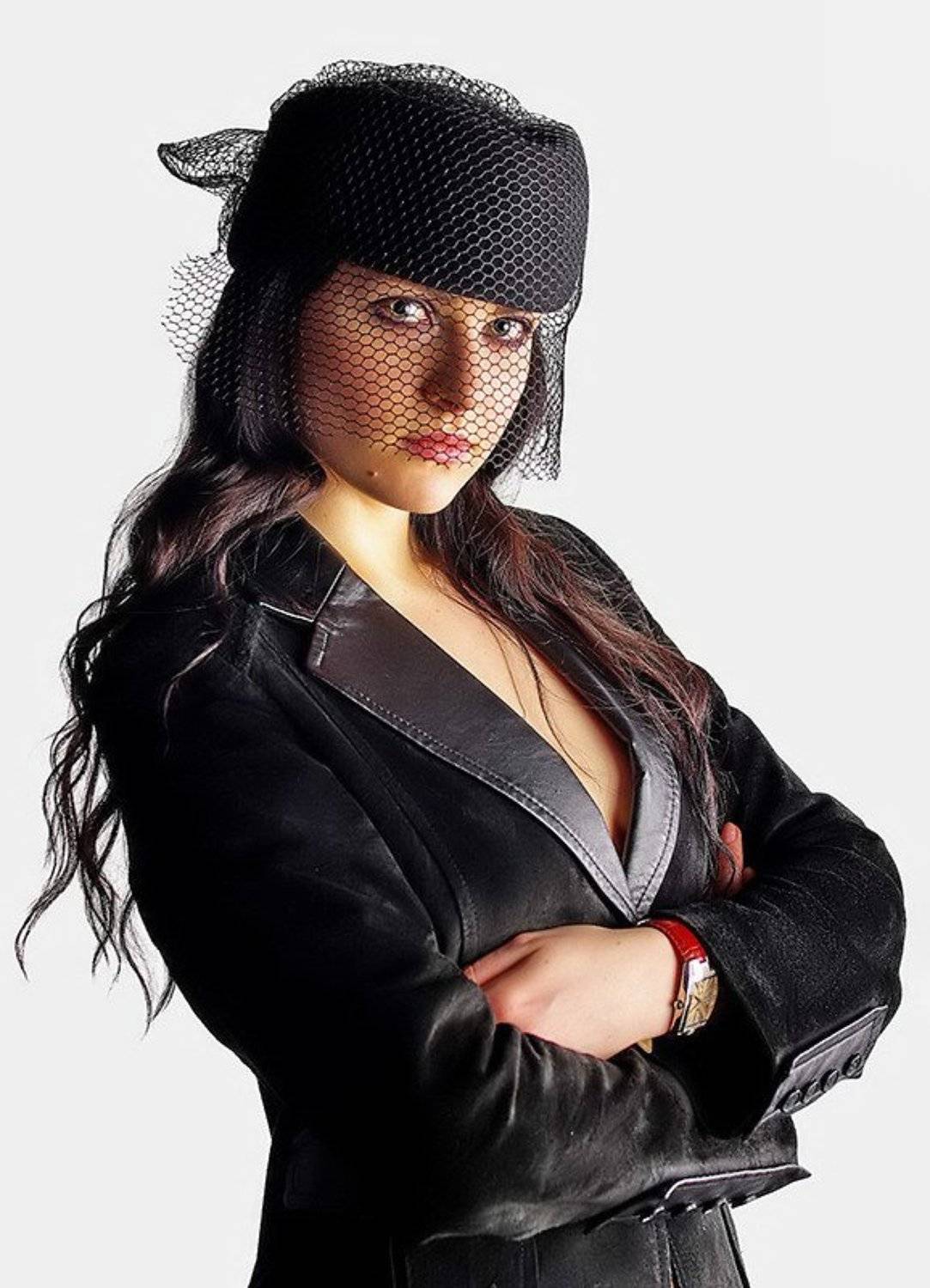 девушка  вуаль шляпка, Alexiss