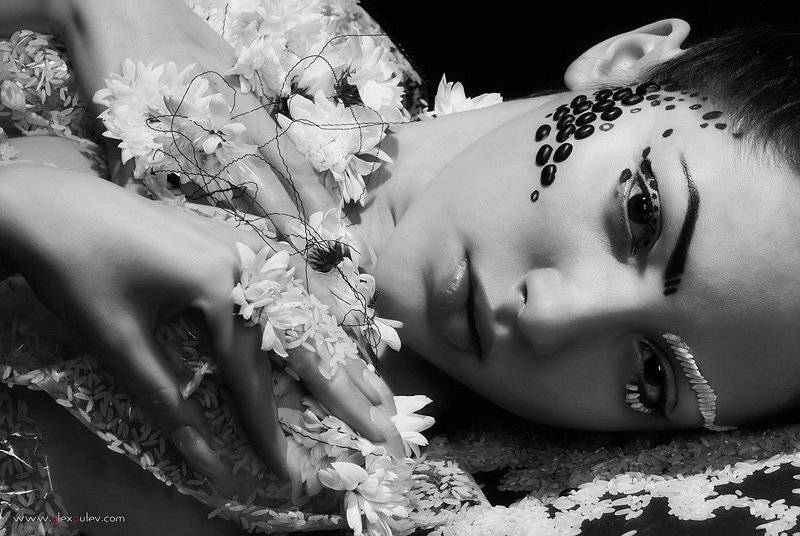 face art ,sirenia,визаж,стиль,портрет,черное,белое, Александр Путев