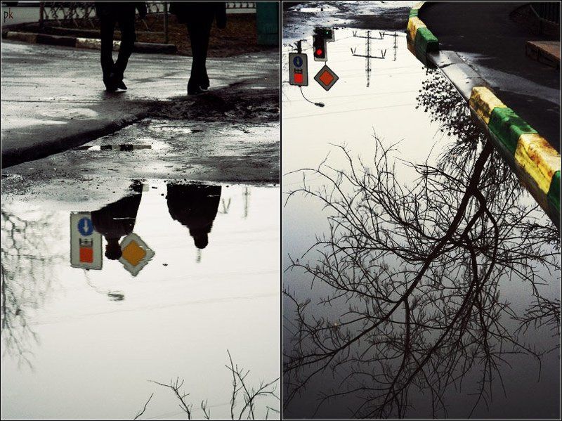 прохожий, цвет, лужи, весна яркость Эй!, прохожий...photo preview