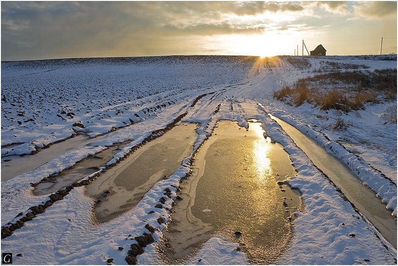 март, утро, рассвет, равноденствие, морозец, поля Мартовское утро. Равноденствиеphoto preview
