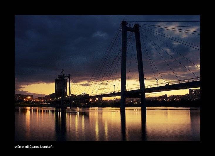 вечерний Красноярск. Автор: Евгений Долгов NumicoR город, мост, вечер, вода, енисей, катэк, Евгений Долгов NumicoR