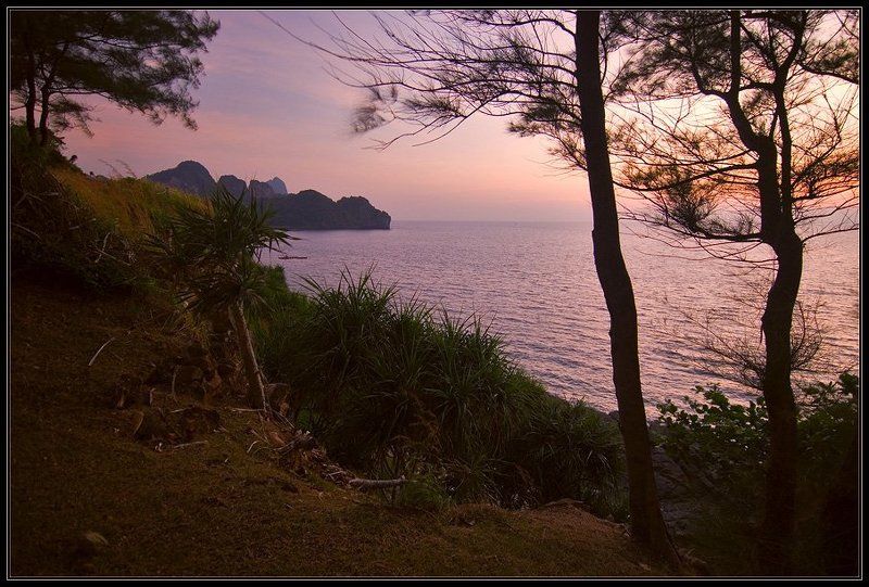 таиланд,закат,скалы,море,остров,пи пи дон Вечер в розовомphoto preview