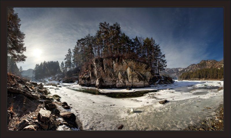 алтай, катунь, чемал, весна, утро, скалы, лед, река, ярославский, виталий Утро над Чемалом фото превью