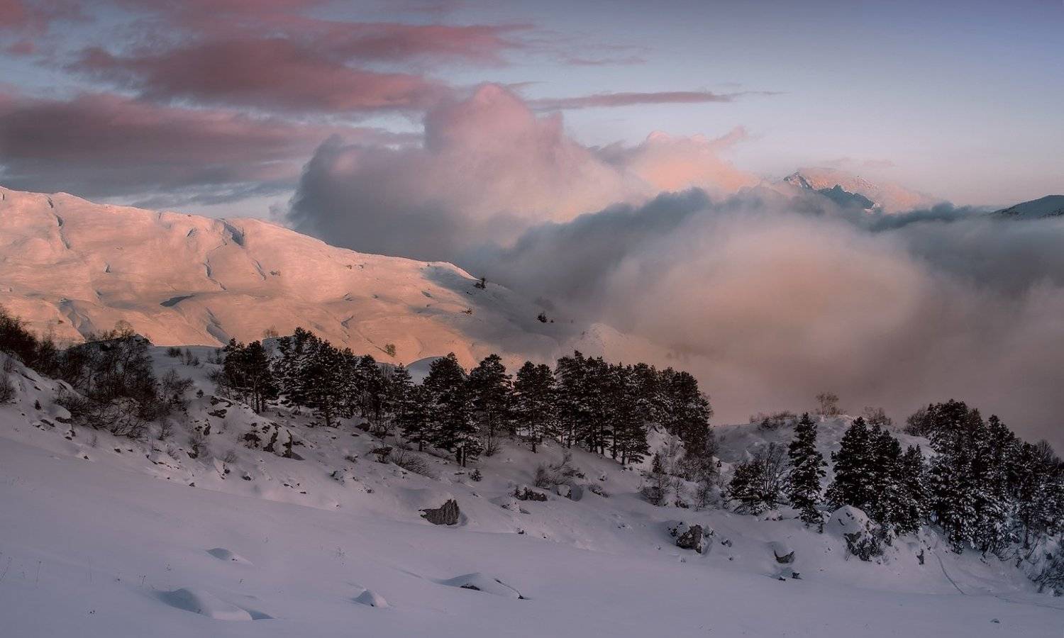 горы, кавказ, закат, ФЁДОР