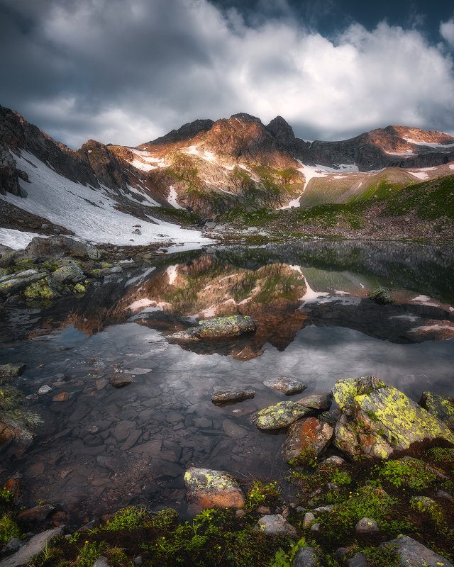 архыз, кавказ, софийские озера, горное озеро, отражение, горы, рассвет, пейзаж Софийский калейдоскопphoto preview