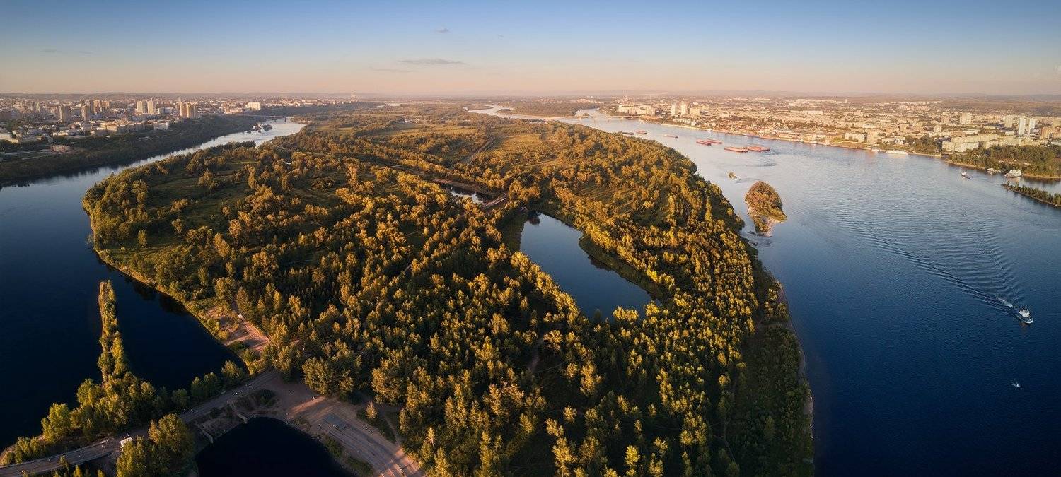пейзаж, природа, город, архитектура, остров, река, лес, парк, отдых, центр, татышев, красноярск, сибирь, енисей, большой, красивая, Дмитрий Антипов