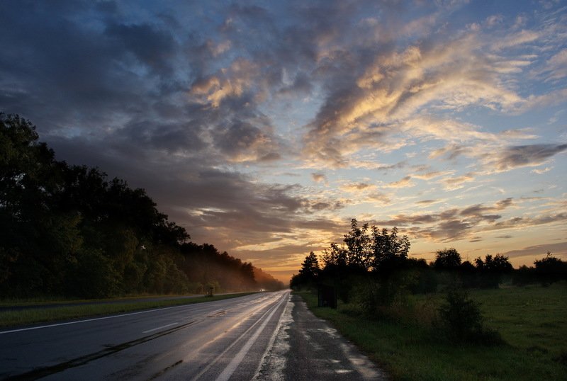 дорога, шоссе, закат дорогаphoto preview