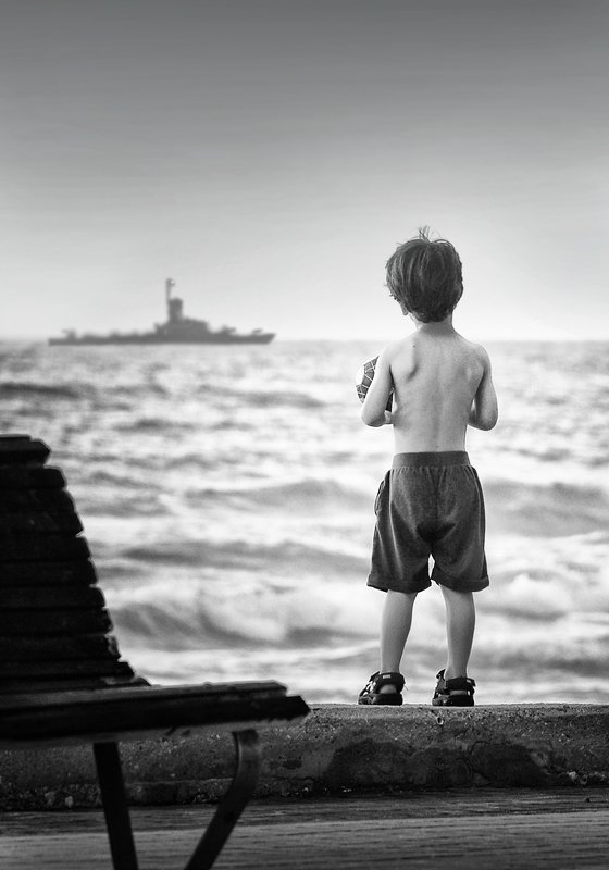 portret, портрет, чб, монохром, стрит, дети, ребенок Мечтаphoto preview