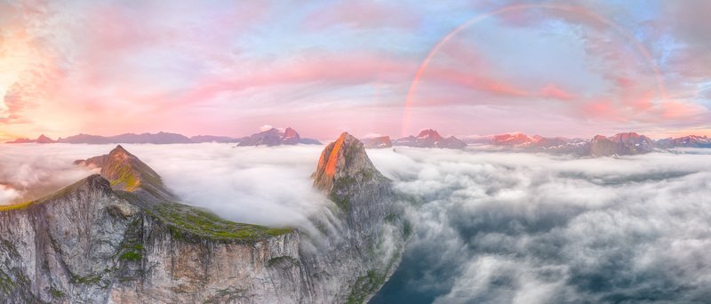 норвегия, сенья, senja, norway, рассвет, dawn, радуга, rainbow, segla, сегла Гора Сегла на рассветеphoto preview