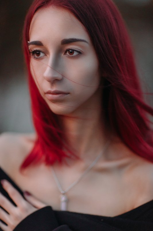 girl fox red девушка волосы красный лиса закат Alisaphoto preview