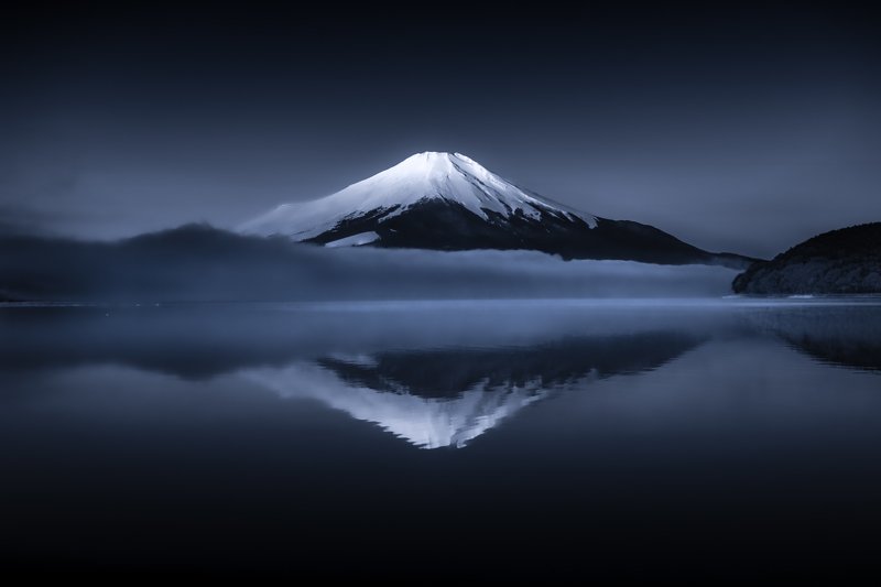 Fuji,mountain,Japan,reflection,water,lake,cloud,fog,snow,beautiful,amazing The calm of reflectionphoto preview