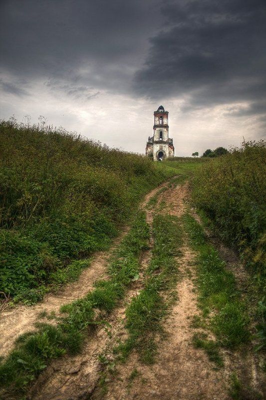 белая, церковь, путь, троицкий, храм, тучи |   Путь к храму   |photo preview