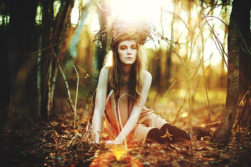 весна, пробуждаясь, портрет, гнездо, девушка se réveillerphoto preview