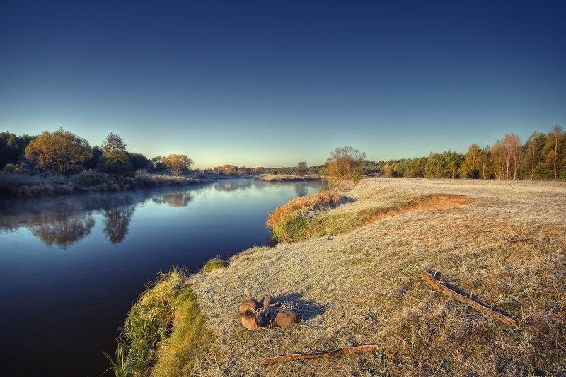 река, кострище, берег, утро, иней | Кострище/Красотище |photo preview