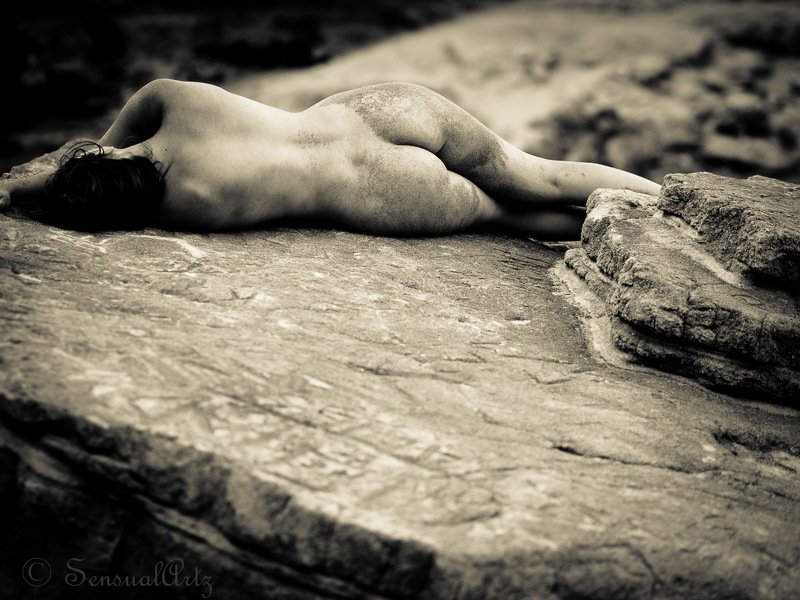female, woman, nude, beach waiting for the sunphoto preview