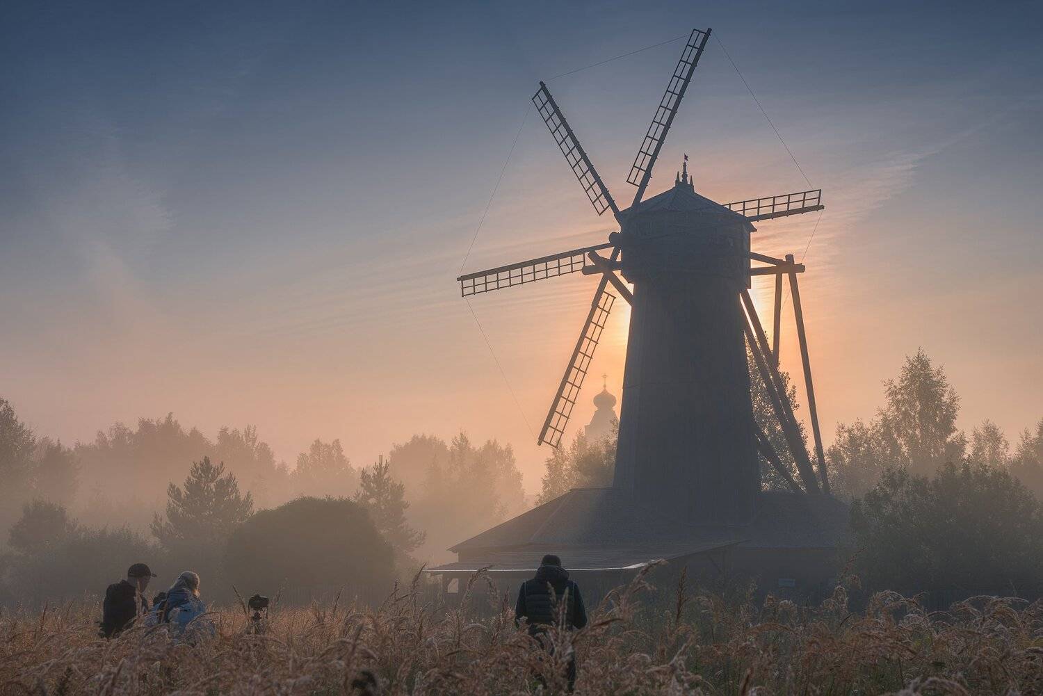 утро, рассвет, природа, туман, истра, новыйиерусалим, Виталий Левыкин