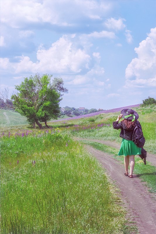 canon 50, beautiful, красивый, moment, момент, landscape, пейзаж, village, деревенская, road, дорога, girl, девушка, summer, лето, цветущие, flowering, meadows, луга, vastness, простор, До новой встречи, лето!photo preview