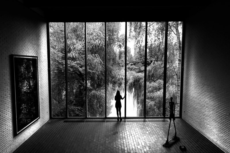 louisiana museum, copenhagen, denmark, luis lobo henriques, art, shadows, silhouette, architecture Girl at the windowphoto preview