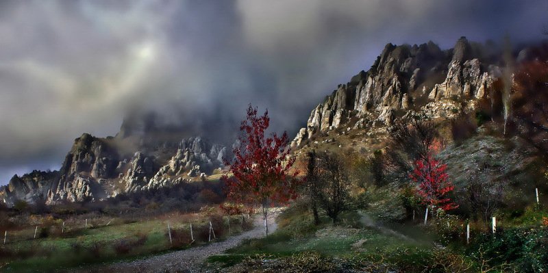 крым, свет,  демерджи Эффекты света на дымчатой Демерджиphoto preview