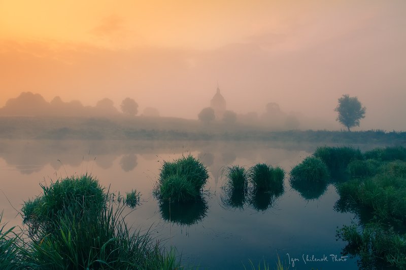 туман, рассвет, река ***photo preview