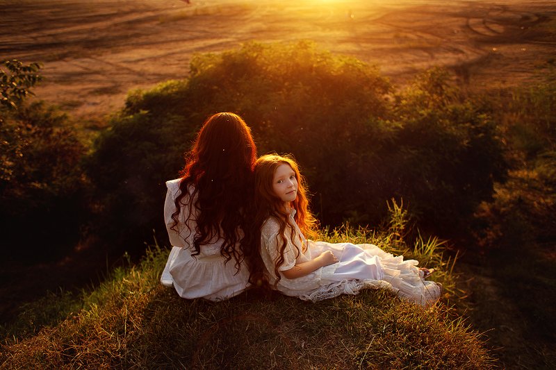 закат, влада былич, фотограф влада былич, семейный портрет, контровой свет, рыжие волосы, фотограф в краснодаре photo preview