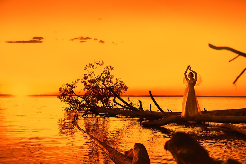 portrait, sunset, women, yellow, seaside, закат, портрет, девушка, желтый, побережье photo preview