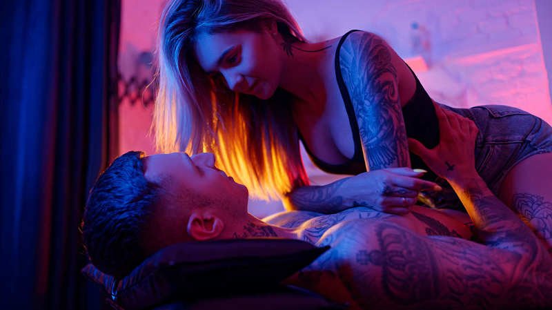 Тату, Девушка, Парень, Любовь, Неон ***photo preview
