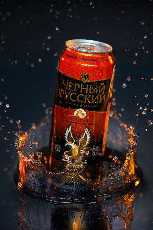 МихаилСеменов, semenovreklama, Aqualight, реклама, имидж, предметка, черныйрусский, коктейль, банка, пиво Черный русскийphoto preview