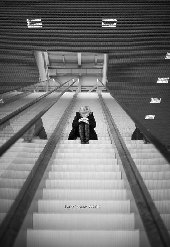 woman, girl, elevator Elevatorphoto preview