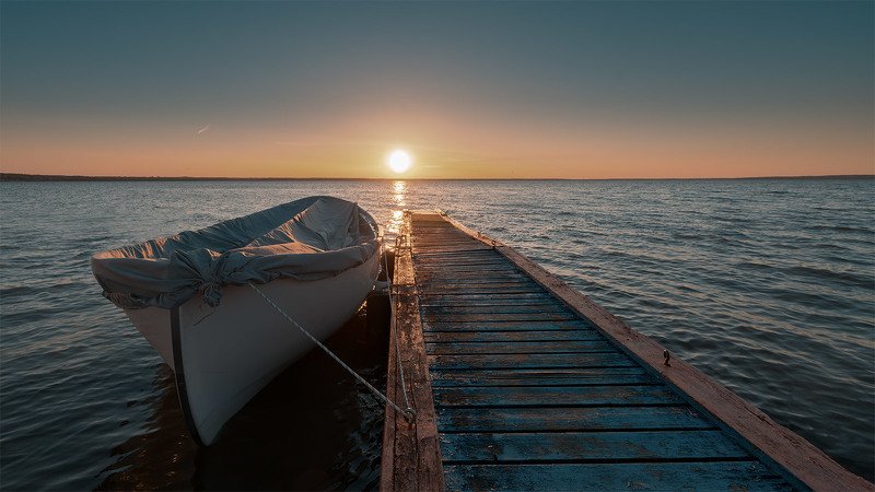 sunset, boat, lake, @1pro.photo Cinelike sunsetphoto preview