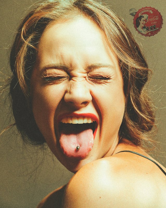 female, portrait, joy, fun, joke, action, active, young, woman, girl, smiley, face, mood, expression, close up, retro, coca-cola, funny, youth, motion Everything will be Coca-Cola! :)photo preview