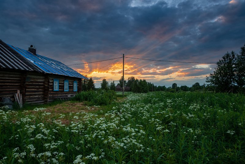 великий двор,вологодчина,кема,север,лето, Вечер белой ночи.photo preview