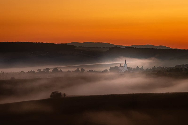 #landscape #calm #sky #clouds #sunrise #trees #foggy #fog #canon #longexposure #nature #beautiful #colorful #hills Moraviaphoto preview