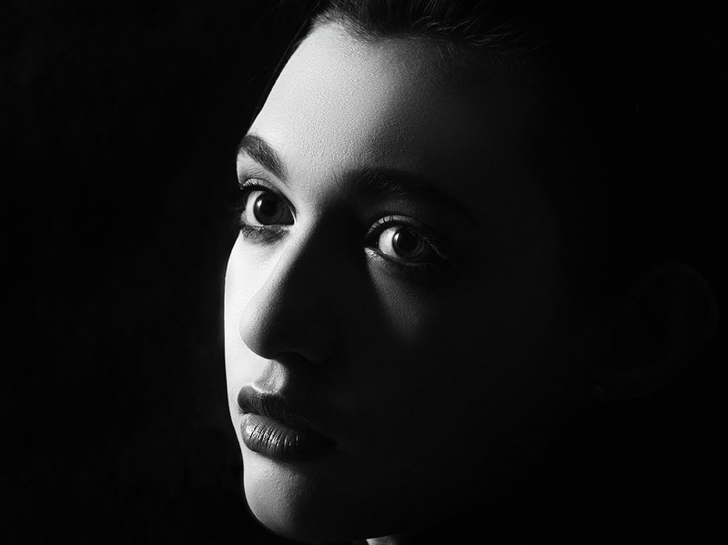 kaliot, portrait, black, blackandwhite Black portraitphoto preview