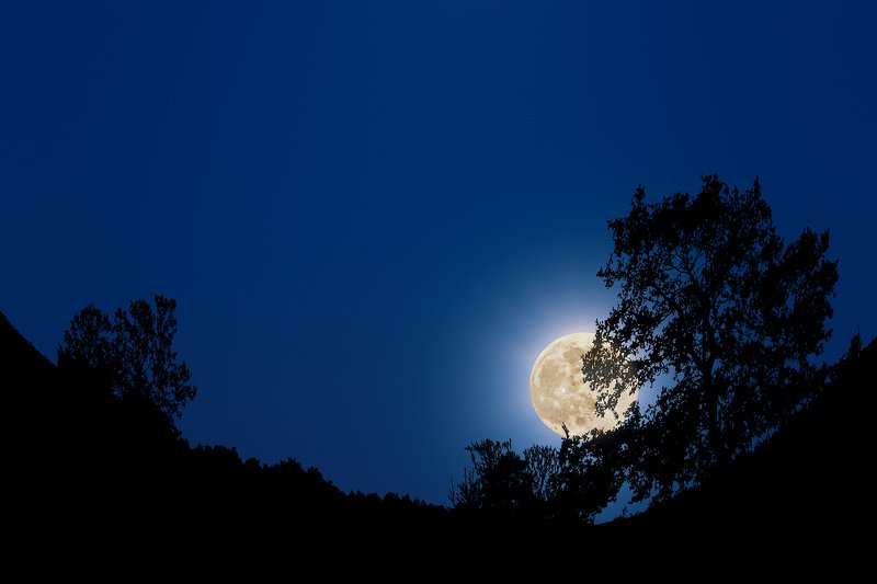 black, blue, conceptual, landscape, light, moon, nature, night, photography, Moon Risingphoto preview