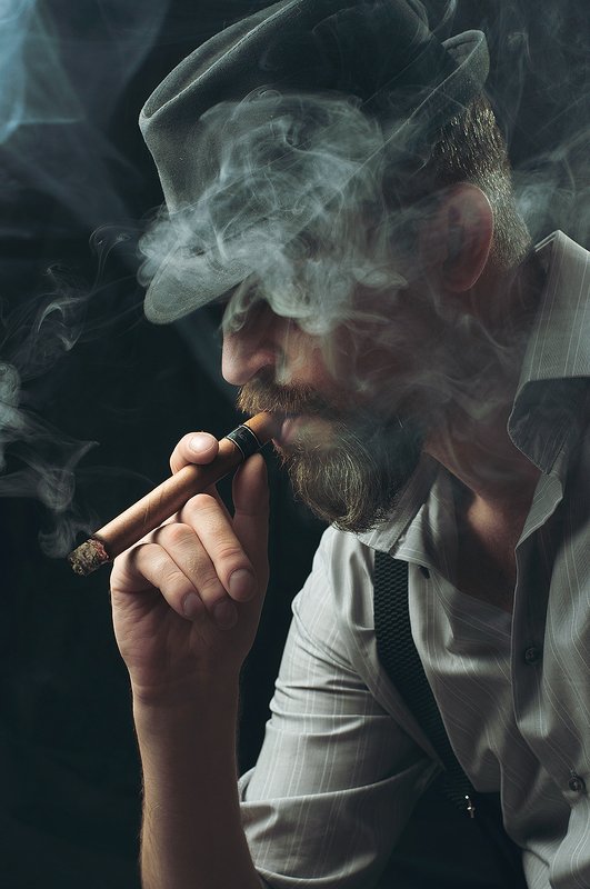 man, portrait, smoke, male, cigar Smokephoto preview