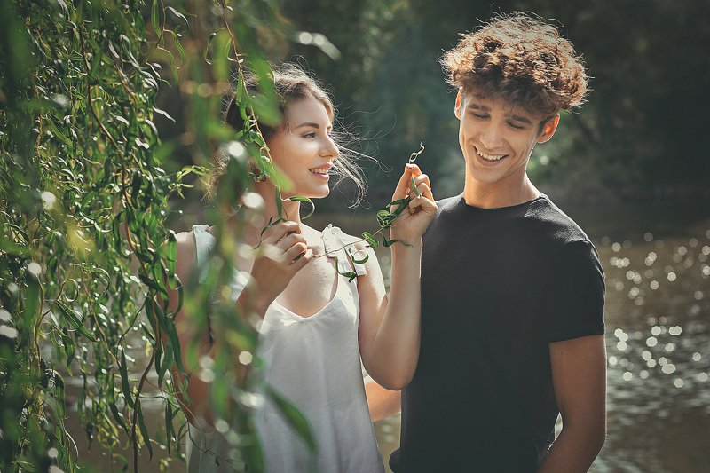 девушка, парень, природа, любовь, влюбленные, семья, первая любовь Параphoto preview