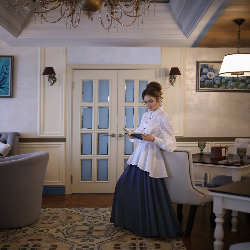 ретро, 19 век, ретро фото, стилизованное фото, тургеневская девушка photo preview