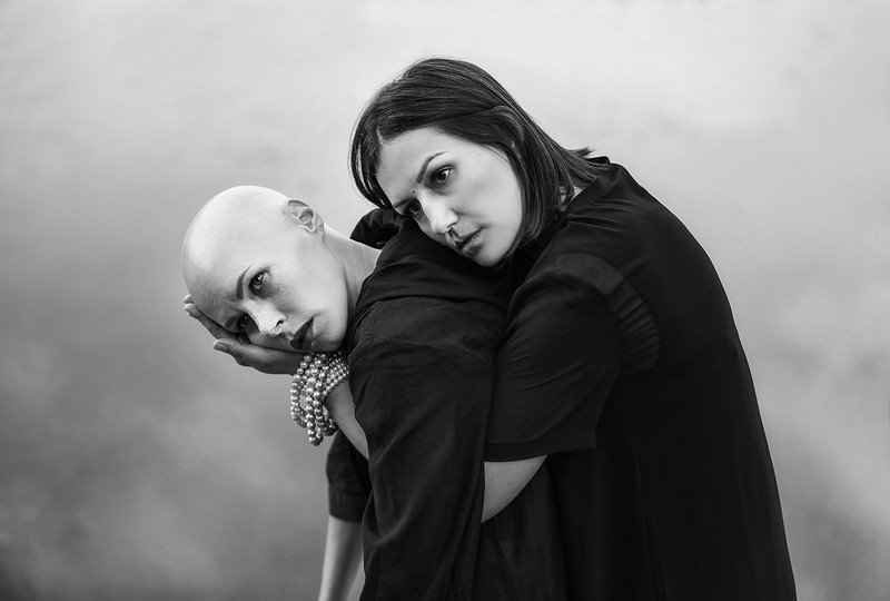 портрет, двойной портрет, девушка, онкология, борьба, психологический портрет ***photo preview