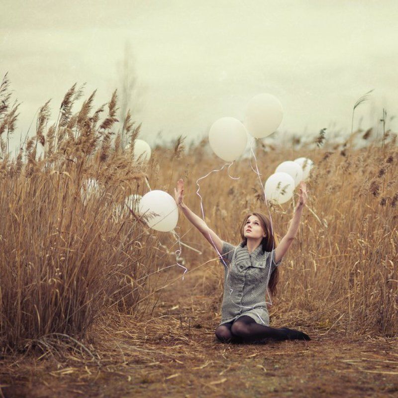 balloons, girl ***photo preview