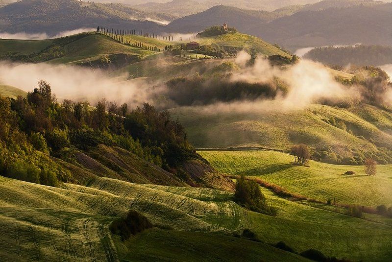 tuscany. тоскана, туман, волны,fog, mist, waves Утренняя тишинаphoto preview
