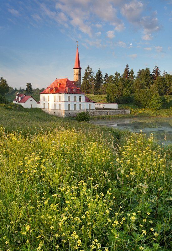 гатчина, приоратский дворец, Рассвет, Утро Приоратский дворец в Гатчине фото превью