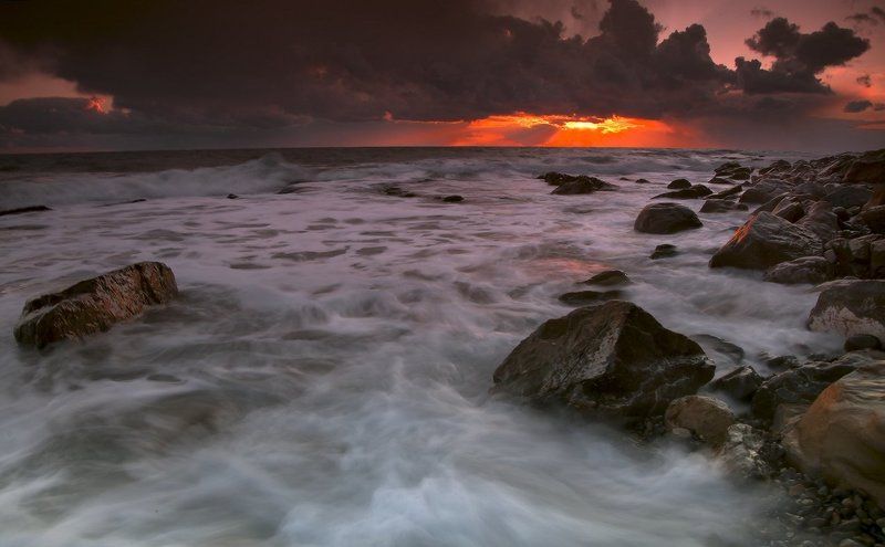 море, закат *Окрасило небо багрянцем..*))photo preview