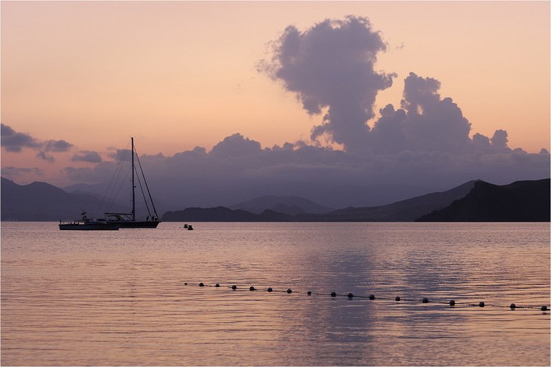 вечер, осень, сентябрь, море, отражение, крым, яхты, небо, закат, Крым.photo preview