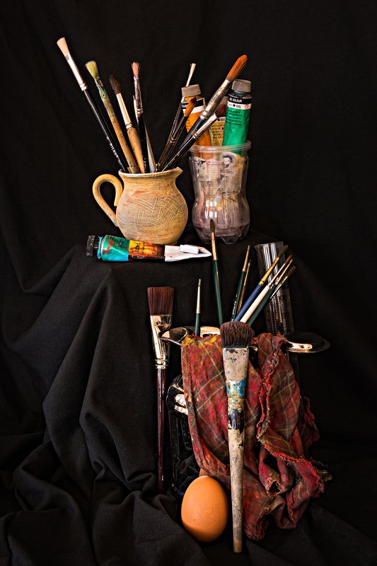 arrangement, art, brush, color, colors, color-image, photography, still-life, Paint Brushes Arrangementphoto preview
