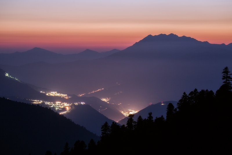 Сочи, горы, Красная Поляна, пейзаж, лето, закат Вечереетphoto preview